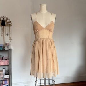Urban Outfitters Silence + Noise nude sparkle spaghetti strap dress